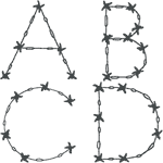 Barbed Wire Alphabet Embroidery Design