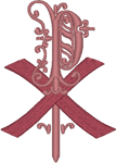 Impaled Chi Rho Embroidery Design