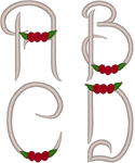 Wedding Roses Alphabet Embroidery Design