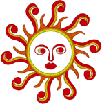 Swirling Sun Embroidery Design