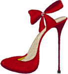 Red Stiletto Heel Embroidery Design