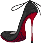 Black Stiletto Heel Embroidery Design