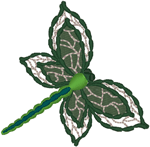 Decorative Dragonfly Embroidery Design