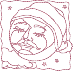 Redwork Mr. Moonshine #3 Embroidery Design