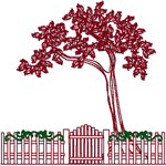 Redwork Village Gate Embroidery Design