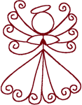 Redwork Tiny Angel Embroidery Design