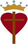 Cross, Heart & Crown Embroidery Design