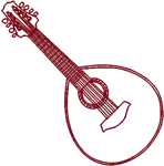 Redwork Lute Embroidery Design