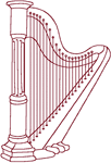 Machine Embroidery Designs: Redwork Harp