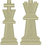 Chess Pieces Set Embroidery Design