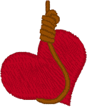 Heart in a Noose Embroidery Design