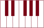 Redwork Piano Keys Embroidery Design