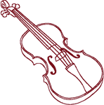Redwork Violin Embroidery Design