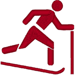 Cross Country Skiing Pictogram Embroidery Design