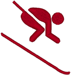 Downhill Skiing Pictogram Embroidery Design