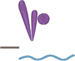 Diving Pictogram Embroidery Design