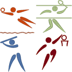 Summer Sports Pictograms Embroidery Design