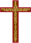 I Am The Alpha & Omega Cross Embroidery Design