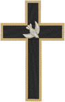 Cross with Descending Dove Embroidery Design
