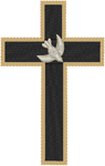 Machine Embroidery Design: Cross with Descending Dove