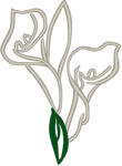 Wedding Calla Lillies Outline Embroidery Design