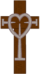 Cross with Heart & Spikes Embroidery Design