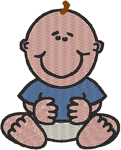 Smiling Baby Boy #3 Embroidery Design