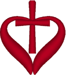 Heart Cross Embroidery Design