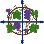 Cross & Grapevine Embroidery Design