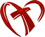 Cross in Heart Embroidery Design