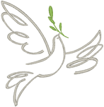 Machine Embroidery Design: Ascending Dove with Olive Branch