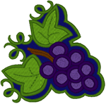 Grapes with Leaves Embroidery Design