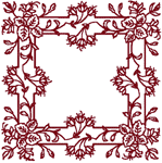 Redwork Fuchsia Table Center Embroidery Design