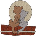 Kitty Lovers  Embroidery Design