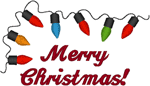Merry Christmas in English Embroidery Design
