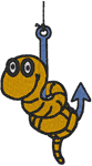 Goin' Fishin' Worm Embroidery Design