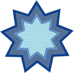 Baha'i Symbol: 9 Pointed Star #2 Embroidery Design