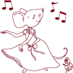 Redwork Dancing Milli Belle Embroidery Design