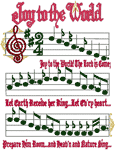 Joy to the World<br>Christmas Sheet Music Design Embroidery Design