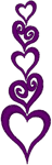 Vertical Hearts Embroidery Design
