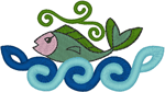 Fish in Water #2 Embroidery Design