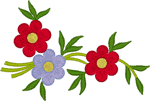 3 Flowers Embroidery Design