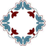 Leaflet Frame Embroidery Design