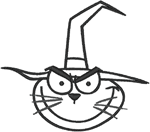 Witchy Cat Embroidery Design