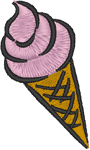 Ice Cream Cone Embroidery Design