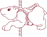 Machine Embroidery Designs: Redwork Carousel Polar Bear