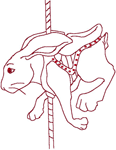 Redwork Carousel Rabbit Embroidery Design
