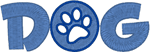 Dog Print Text Embroidery Design