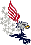 Machine Embroidery Designs: Bald Eagle & Stars