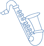 Redwork Saxophone Embroidery Design